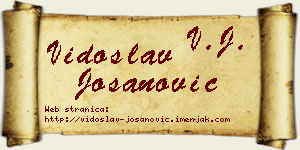 Vidoslav Jošanović vizit kartica